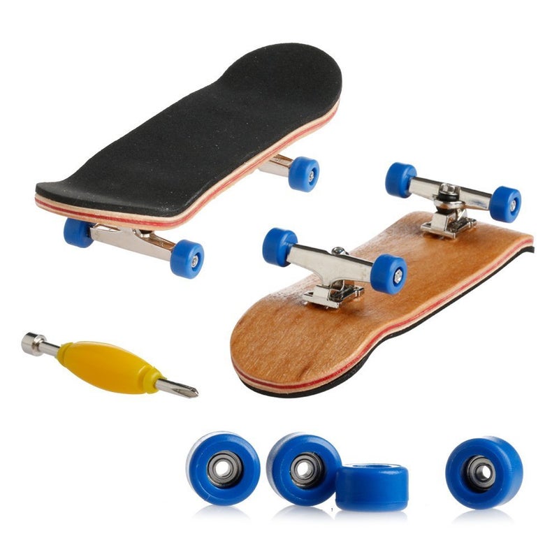 Lottoyday 1 Pack Professional Mini Maple Wooden Finger Skateboard Toy Set for Kids (Deep Bule) - Image 1